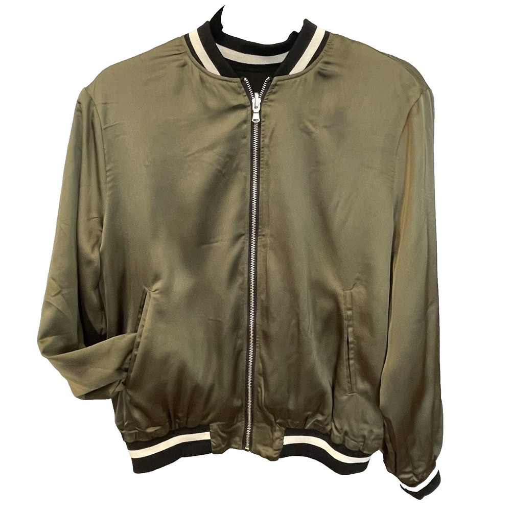 For The Republic Women's L Reversible Embroidered Boho Lightweight Bomber Jacket - Picture 3 of 12